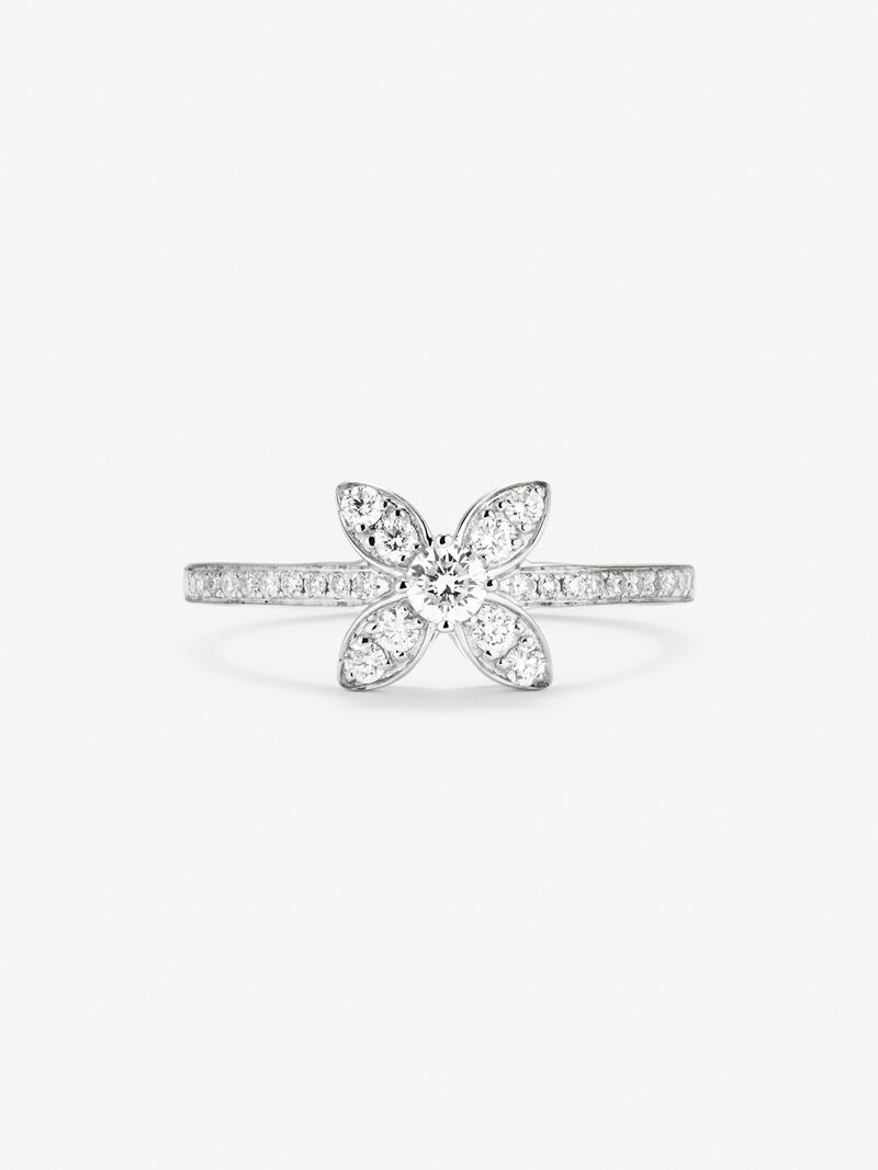 18K white gold ring with 45 brilliant-cut diamonds with a total of 1.05 cts image number 2