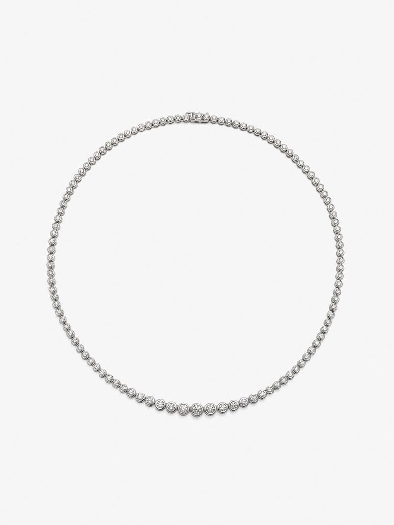 18K white gold rivière necklace with 110 brilliant-cut diamonds with a total of 4.89 cts image number 0
