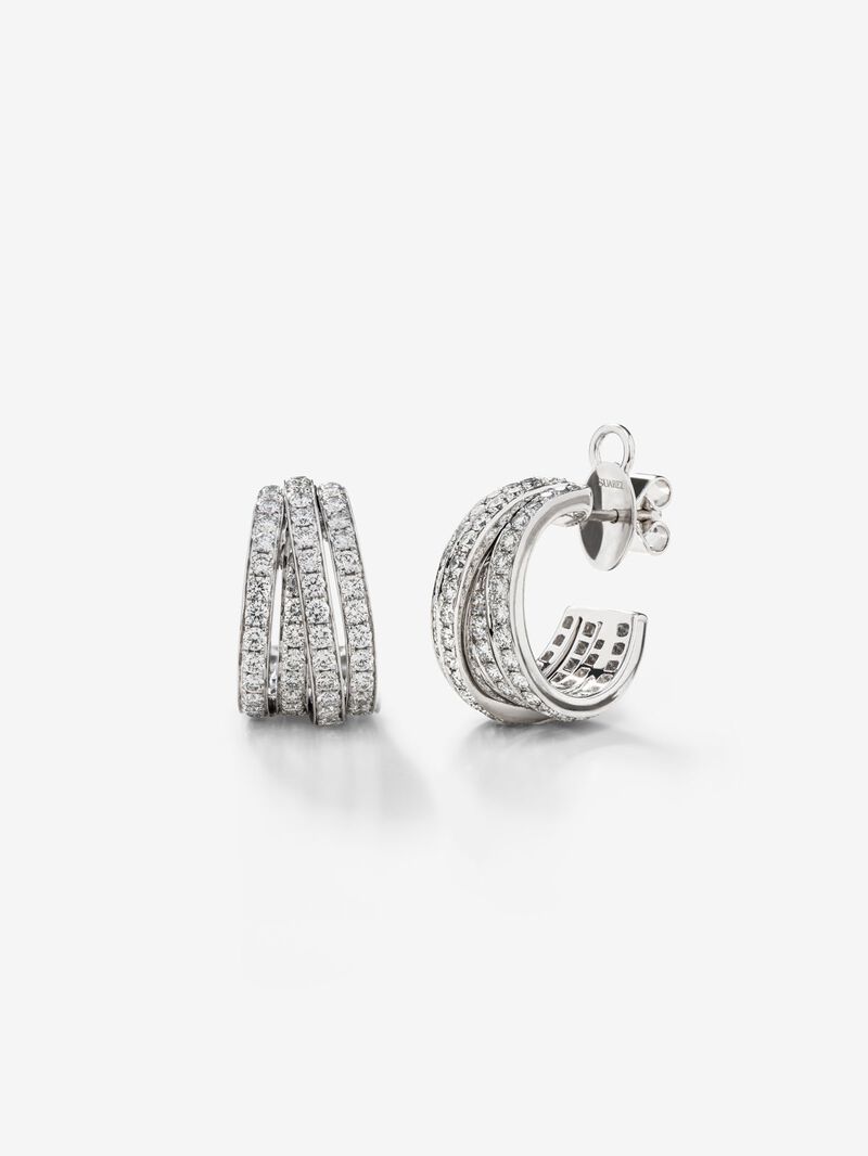 18K white gold ring earrings with white 2.9 cts bright diamonds image number 0