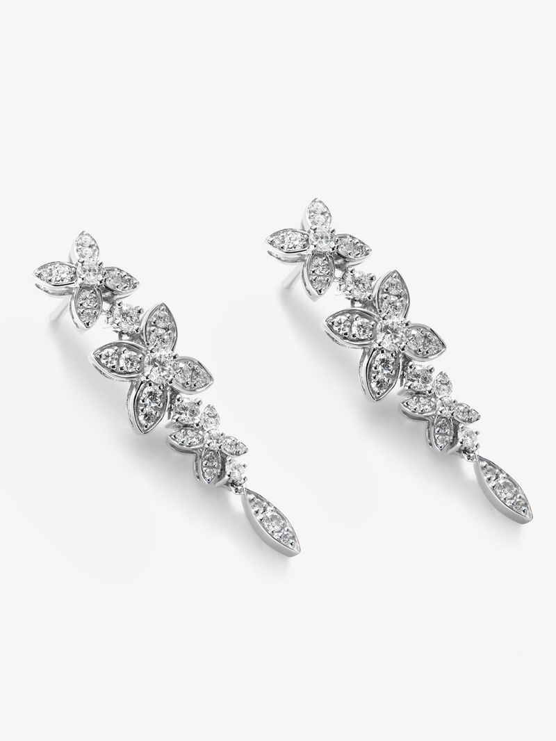 18K white gold earrings with white diamonds of 1,092 cts image number 2