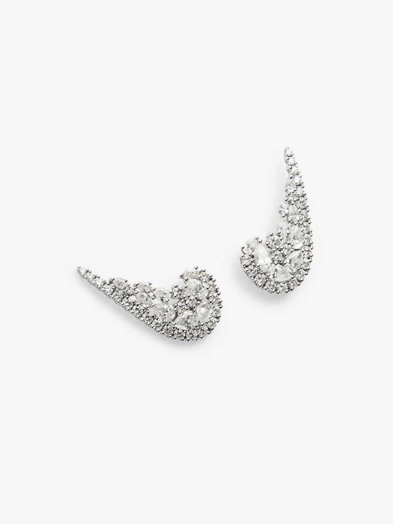 18K white gold earrings with diamonds 3.02 cts image number 3