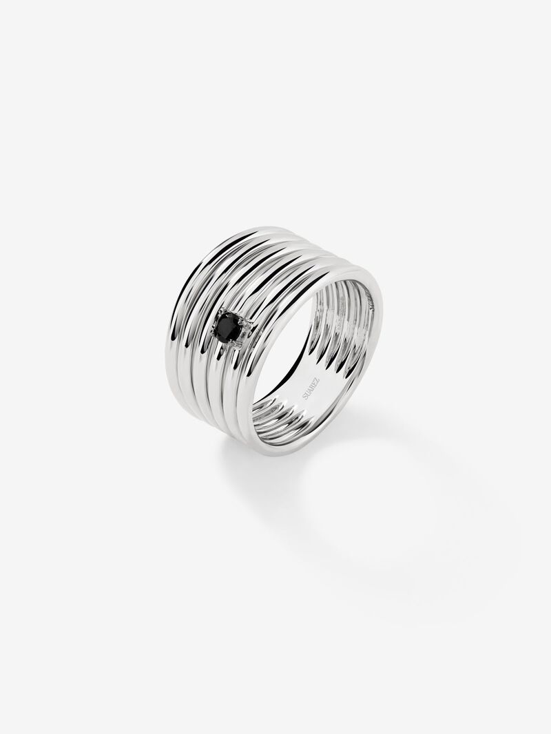 Wide multi-arm 925 silver ring with spinel image number 0