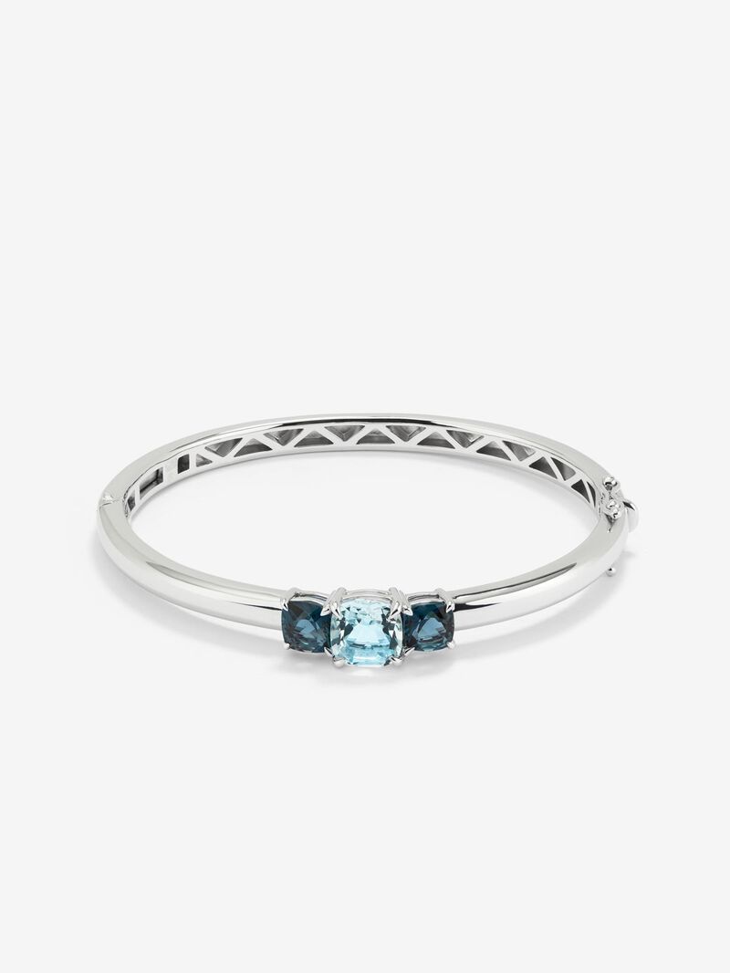 925 Silver rigid bracelet with topaz image number 0
