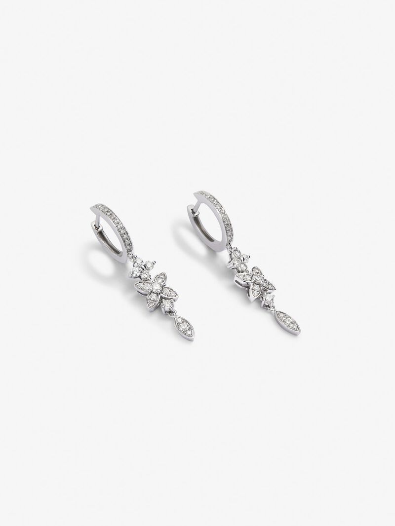 18K white gold earrings with 58 brilliant-cut diamonds with a total of 0.76 cts image number 2