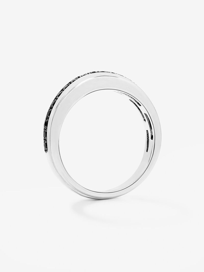 925 silver ring with 19 brilliant-cut black spinels image number 3