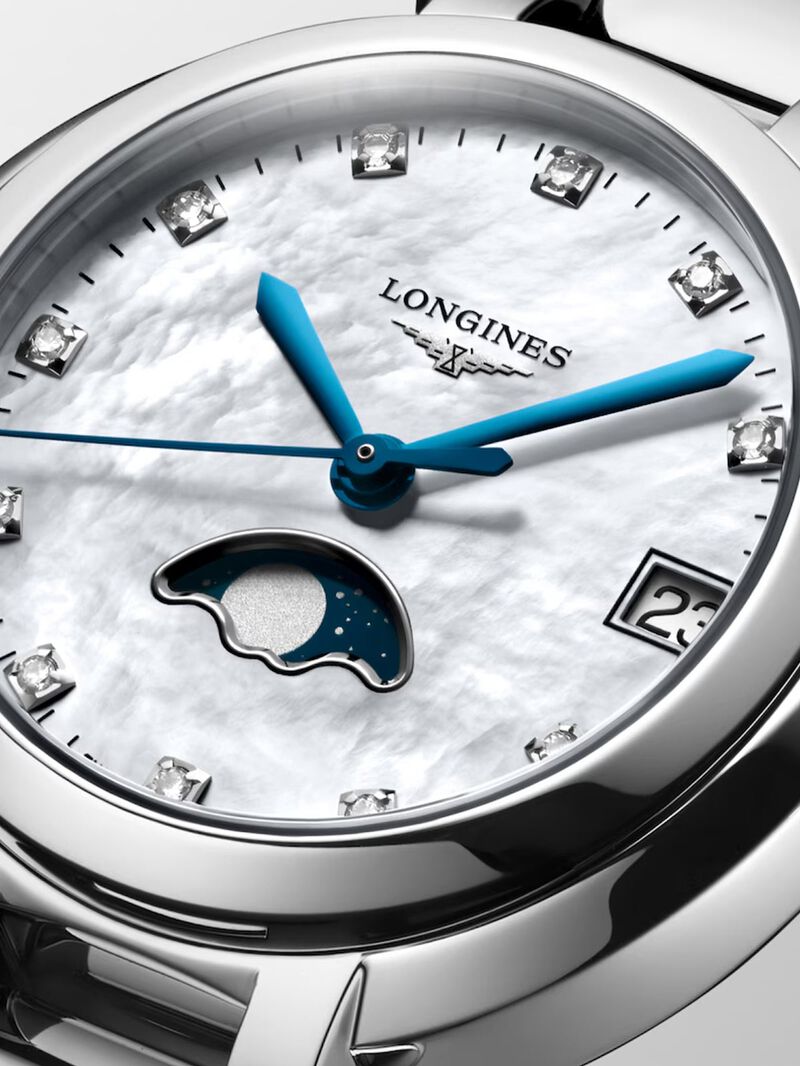 Longines Primaluna stainless steel watch with sapphire crystal, diamond indexes and automatic movement image number 6