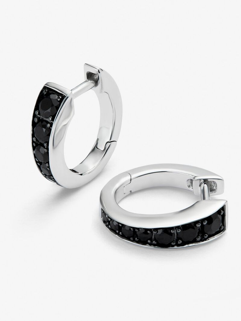 925 silver ring earrings with 0.58 cts black spine. image number 2
