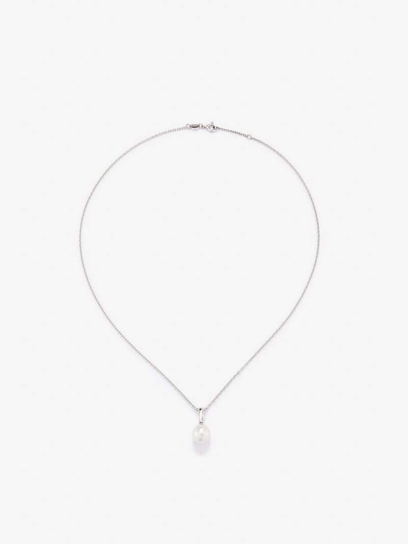 925 Silver chain pendant with 8.5mm Australian pearl. image number 0