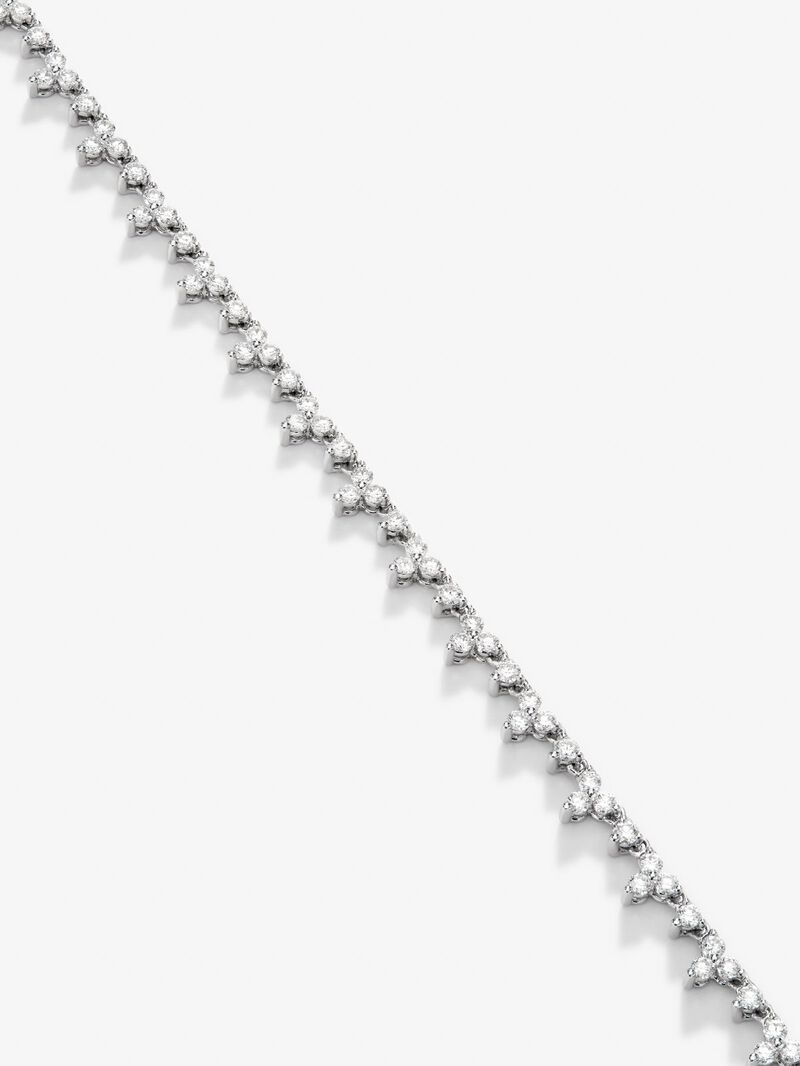 18K White Gold Rivière Necklace with white diamonds in 3.3 cts image number 2