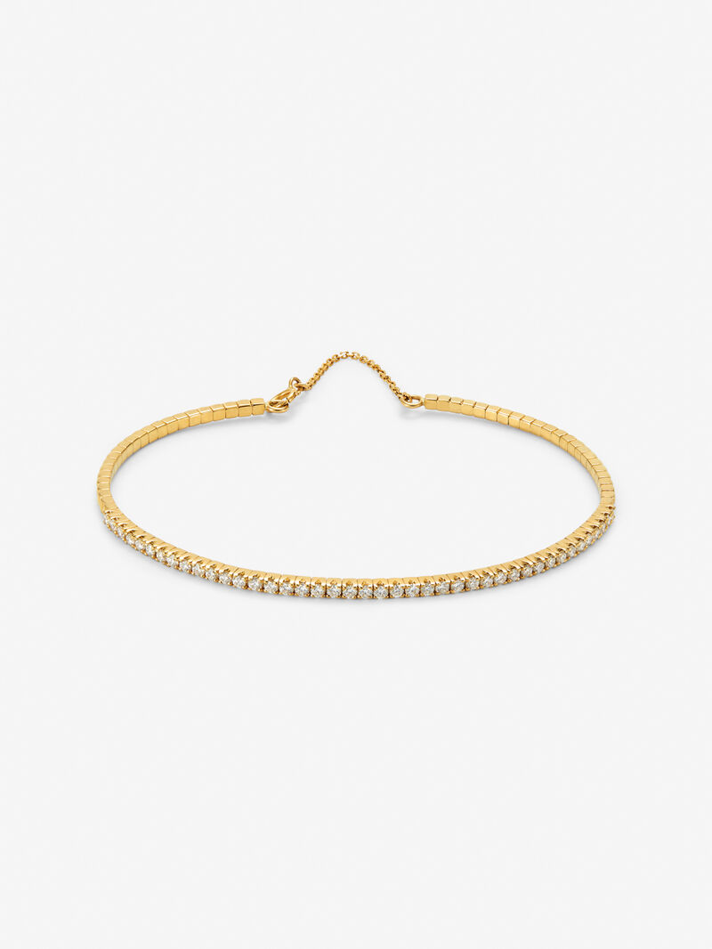 Rigid 18K yellow gold bracelet with 42 brilliant-cut diamonds with a total of 0.75 cts image number 0