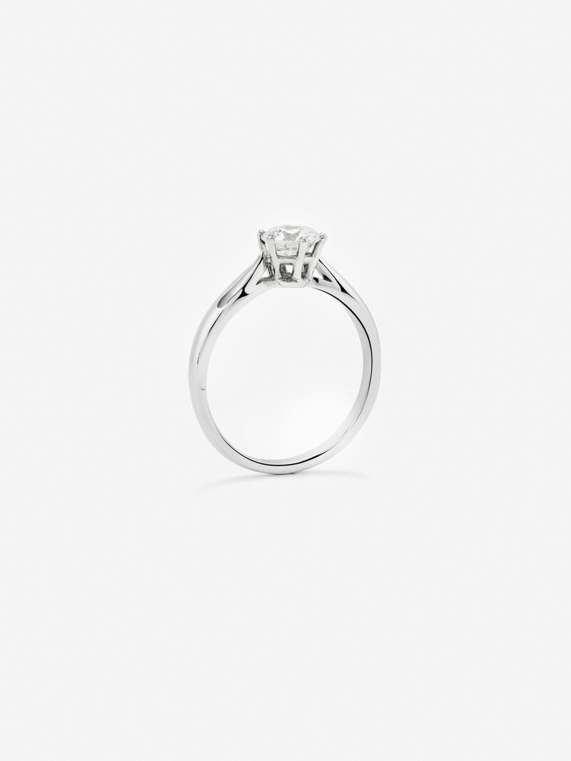 18K white gold solitaire ring with 0.42 ct brilliant-cut diamond image number 4