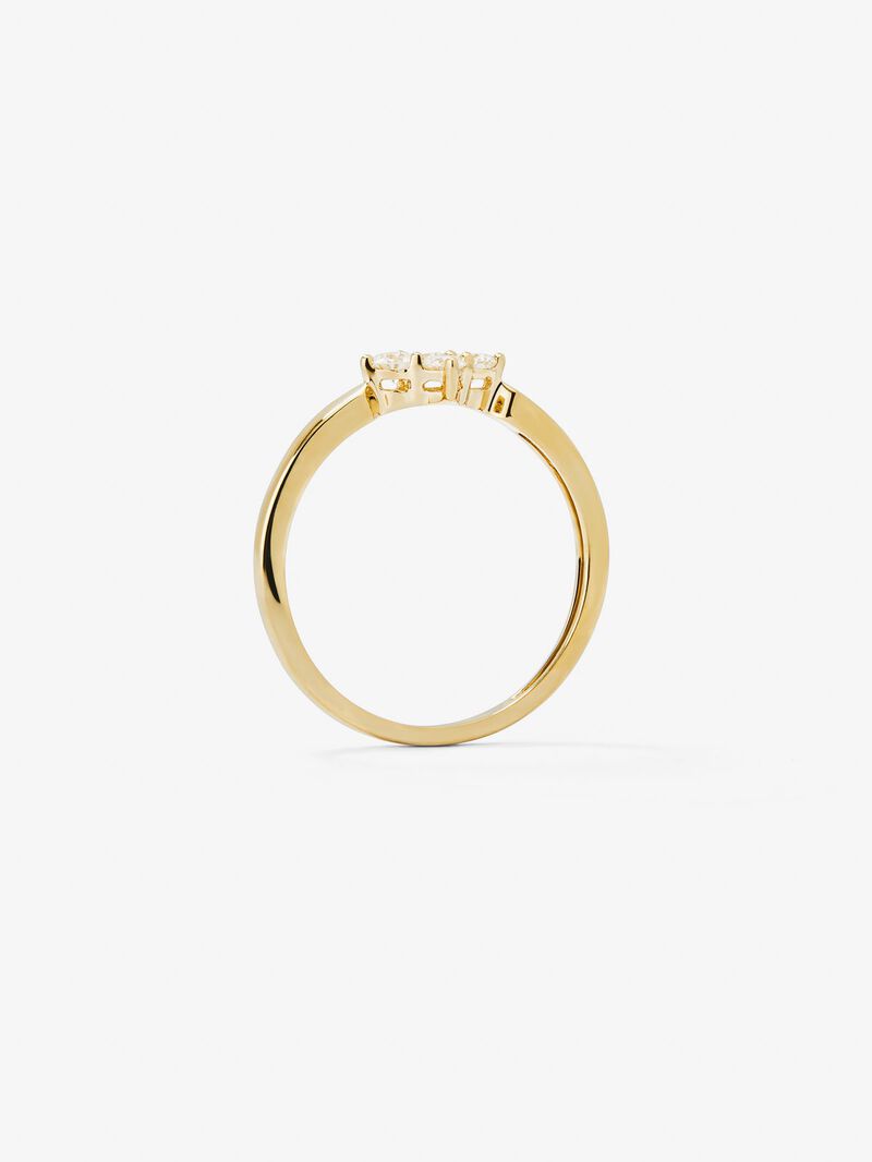 18K yellow gold ring with white diamonds of 0.25 cts image number 4