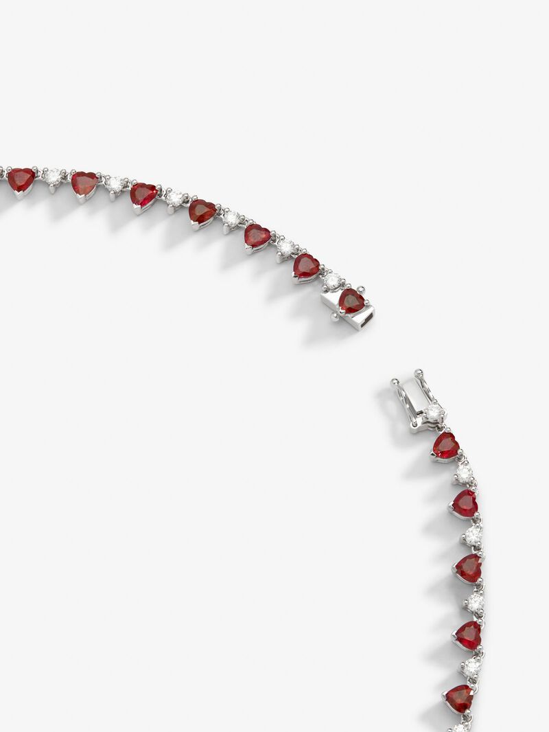 18K White Gold Collar with Red Rubyes in 12.62 cts and white diamonds in 2.51 cts bright diamonds image number 4