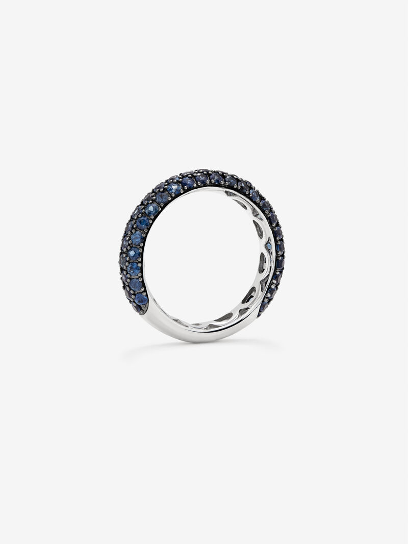 925 Silver ring band with sapphires image number 4