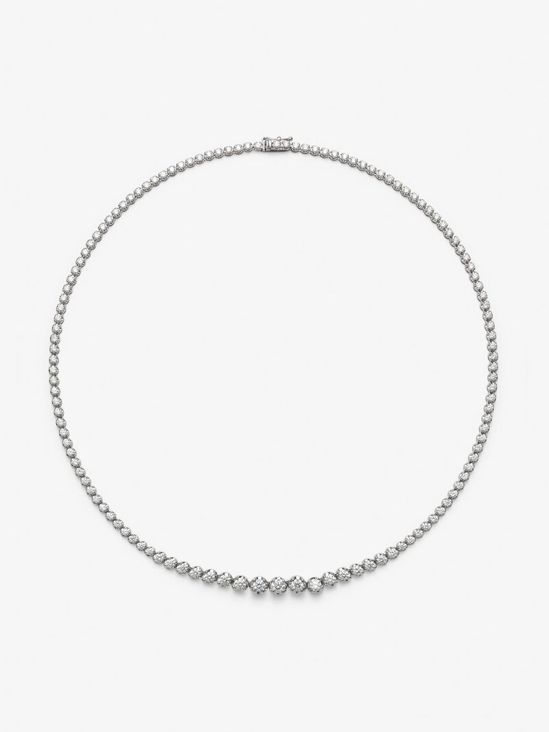 18K white gold rivière necklace with 126 brilliant-cut diamonds with a total of 6.71 cts image number 0