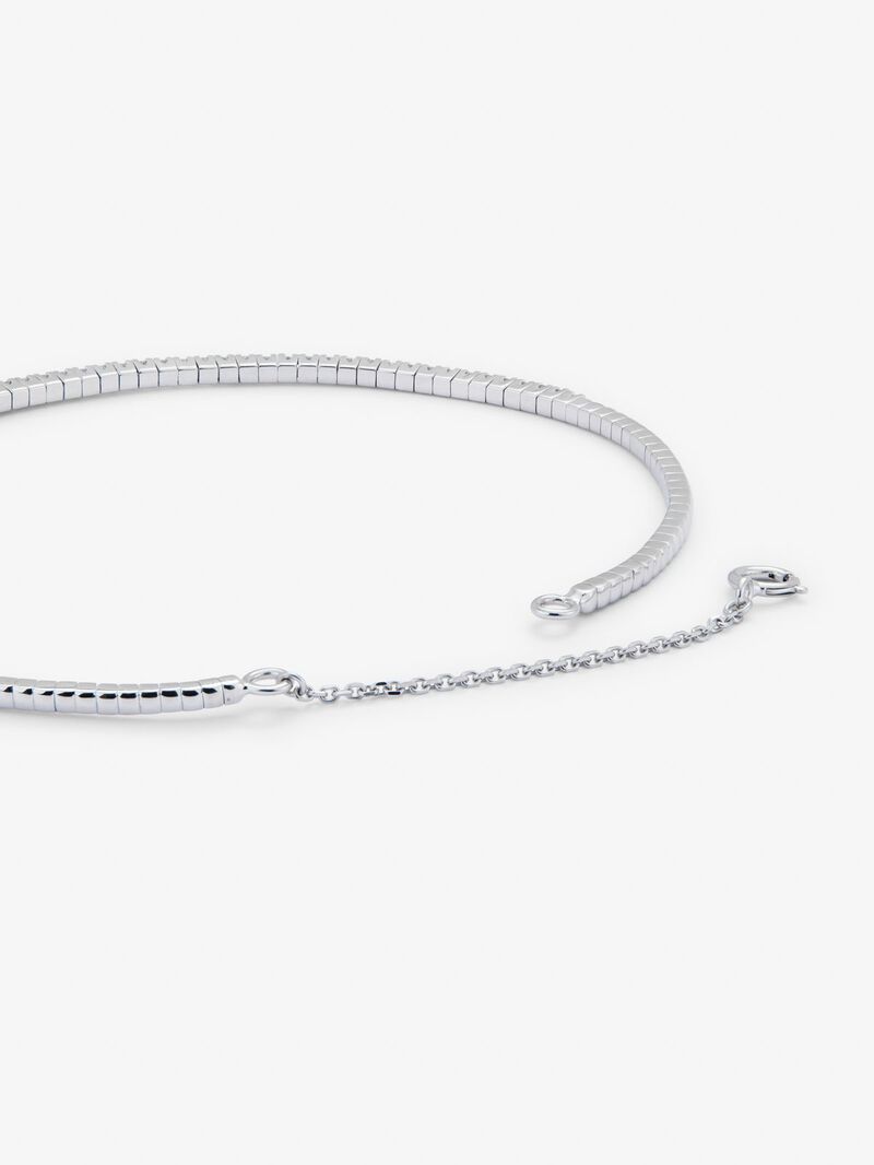 Rigid 18K white gold bracelet with 0.39 ct brilliant-cut white diamonds image number 4