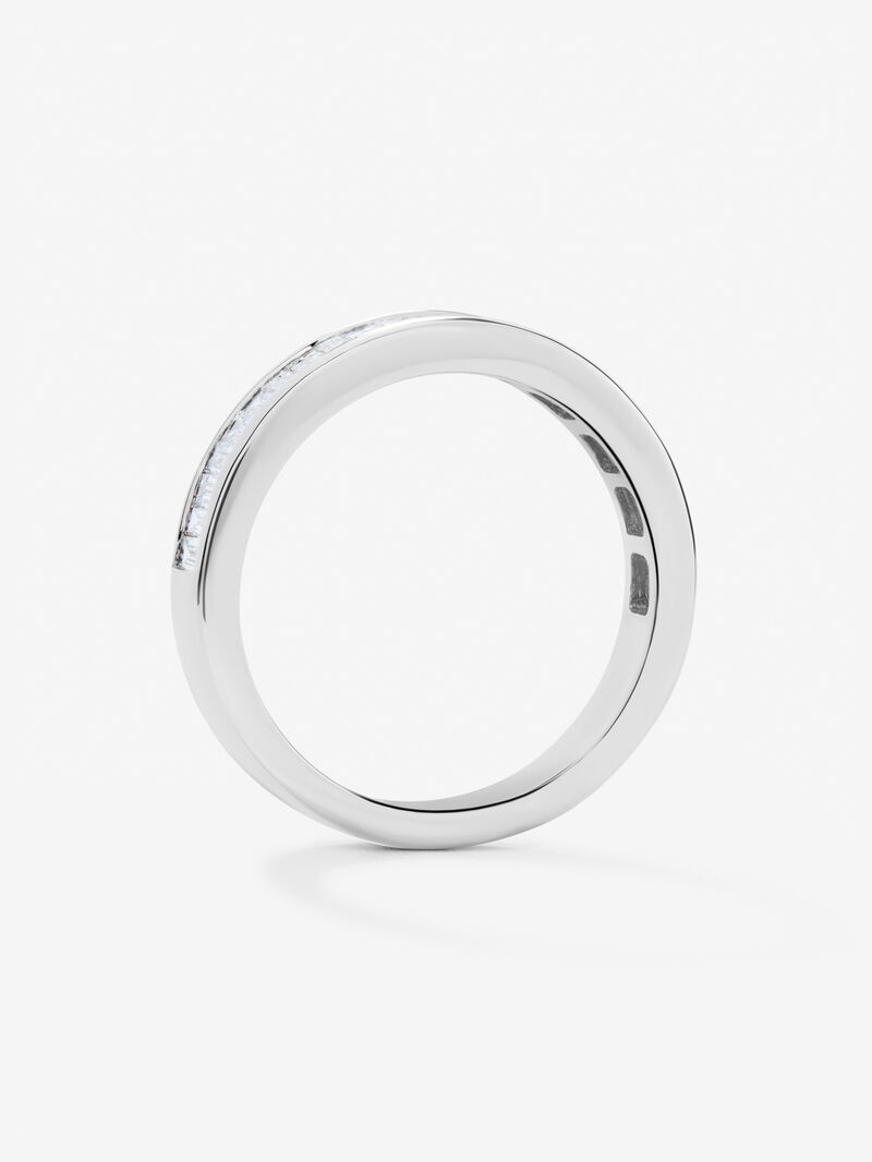 Entire 18K white gold ring with 25 baguette-cut diamonds with a total of 0.63 cts image number 4