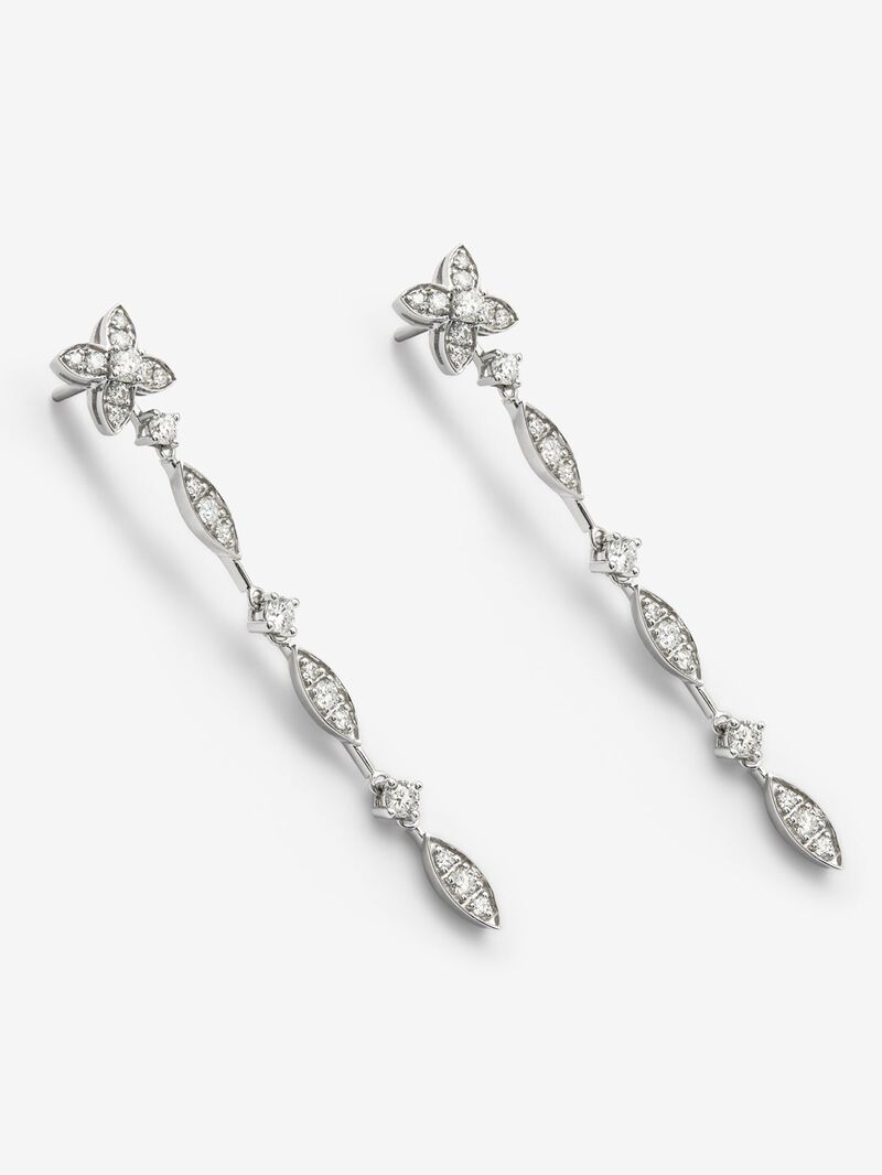 18K white gold earrings with 44 brilliant-cut diamonds with a total of 0.95 cts image number 2