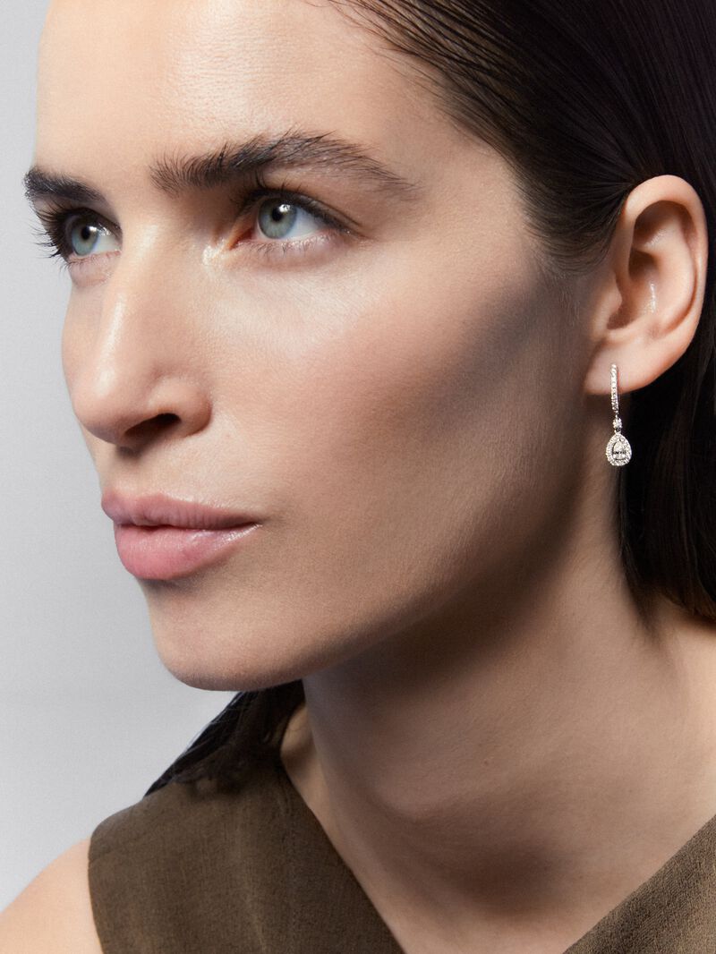 Solitary pendant pendant earrings with 18K White Gold Orla with diamonds image number 1
