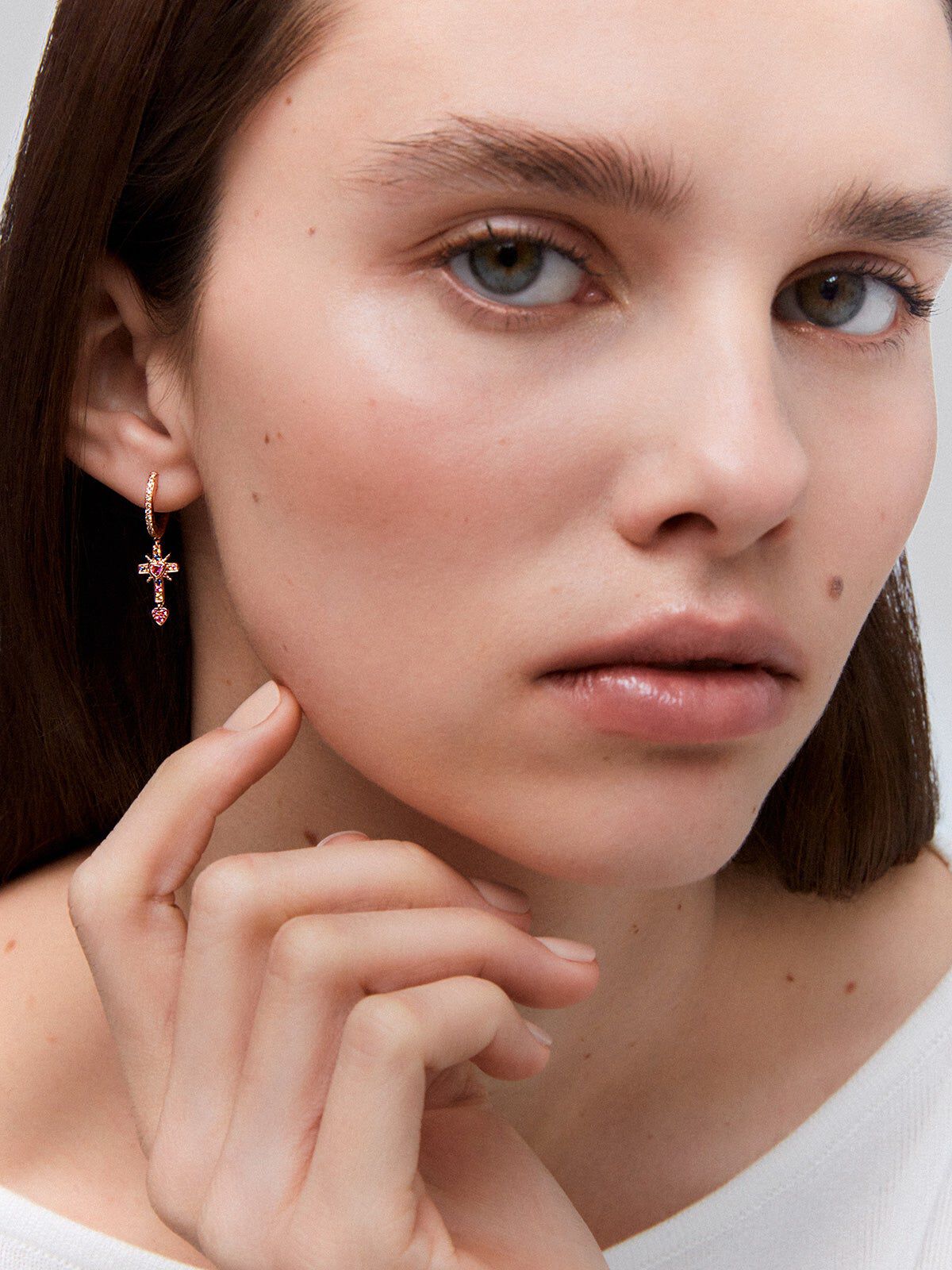 18k rose shop gold hoop earrings