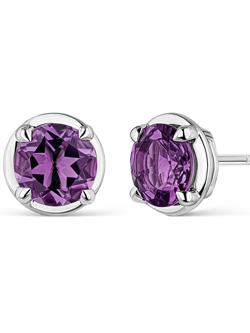 Pendientes de plata con amatista morada 9x9 4,92ct  image number 0