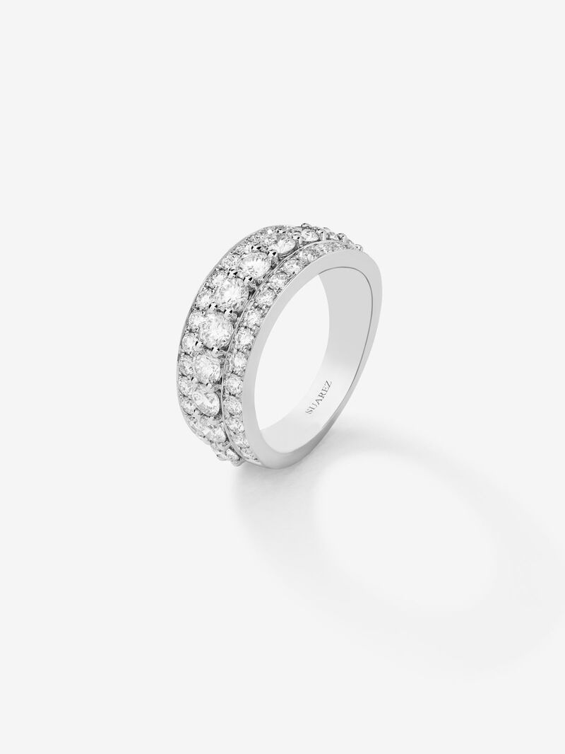 18K white gold ring with 43 brilliant-cut diamonds with a total of 1.97 cts image number 0