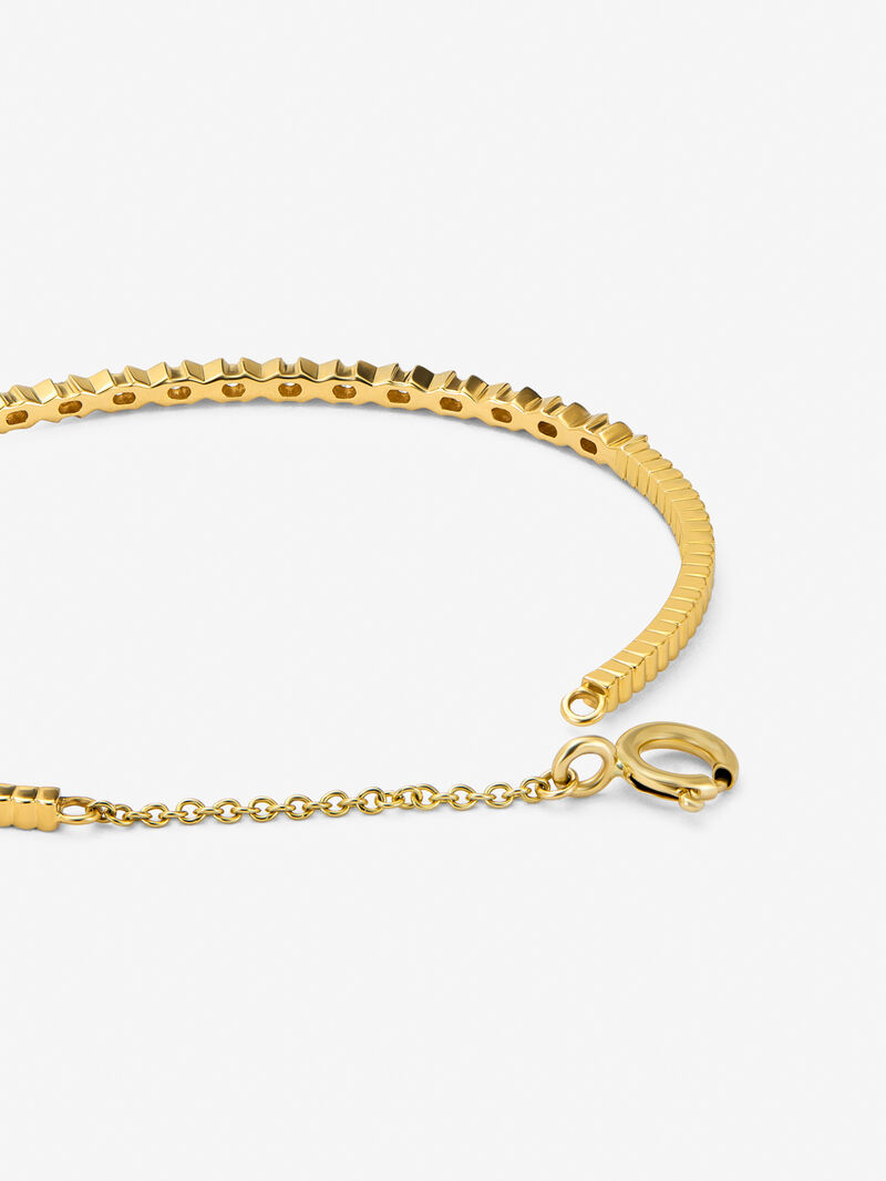 Rigid 18K yellow gold bracelet with 21 brilliant-cut diamonds with a total of 0.29 cts image number 4