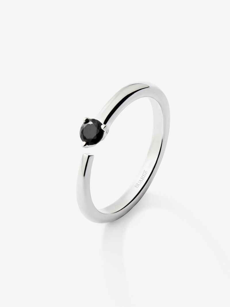929 silver ring with black spinel image number 0