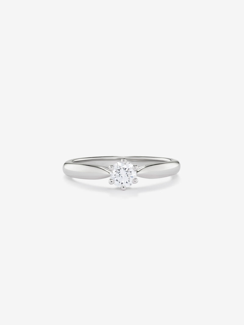 18K white gold compromise ring with 0.3 carat central diamond image number 2
