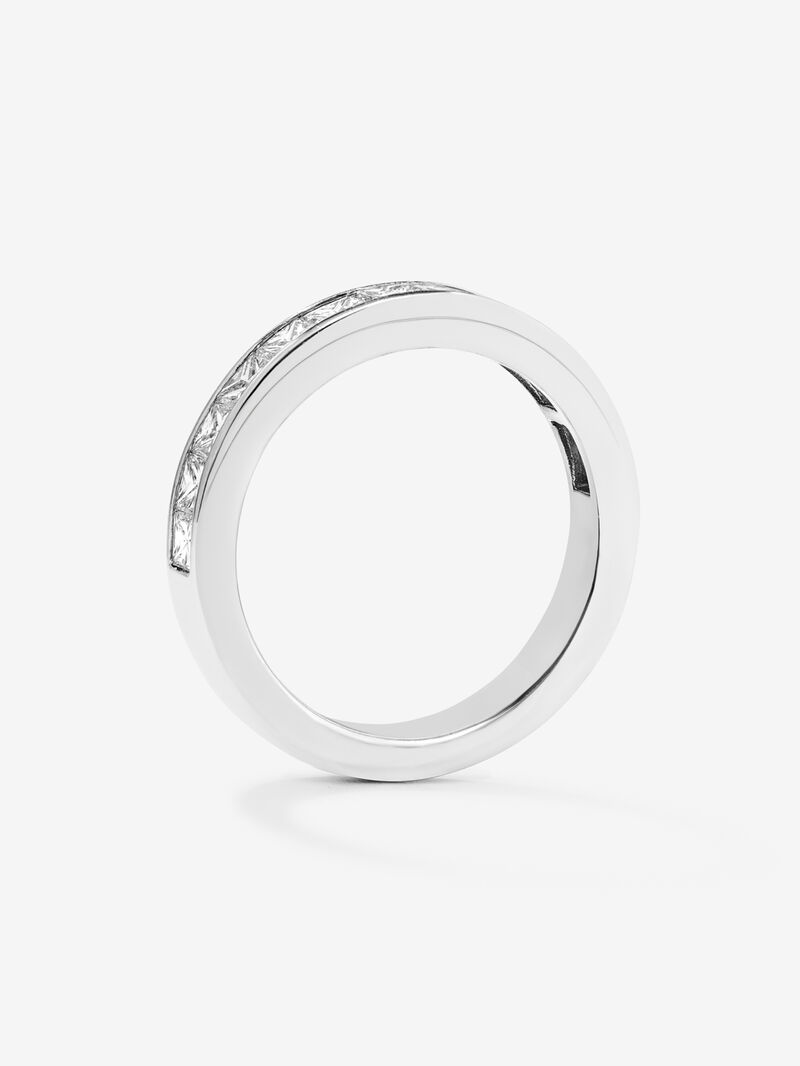 Half ring in 18K white gold with 13 princess-cut diamonds with a total of 0.98 cts image number 2