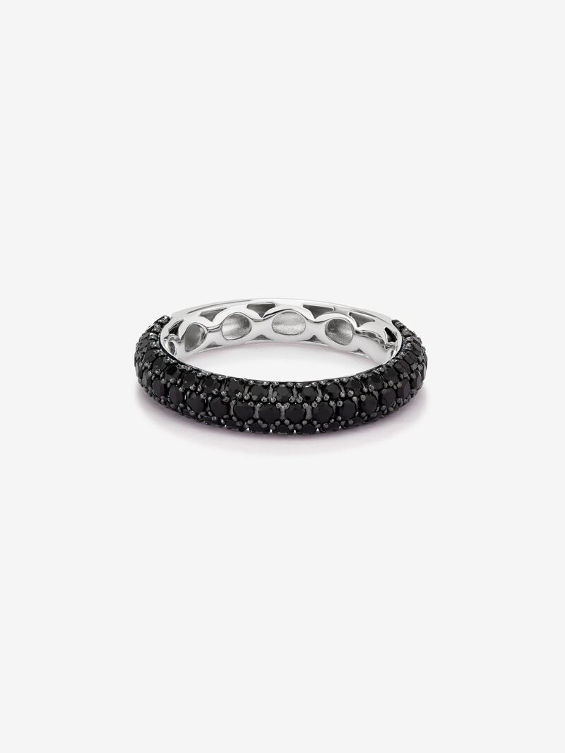 925 Silver Band Ring with Spinel Stones image number 2