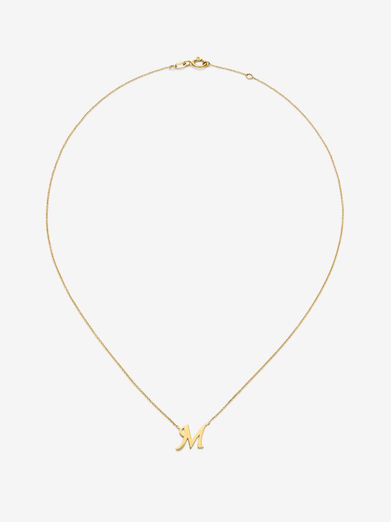 18K yellow gold pendant with letter M image number 0