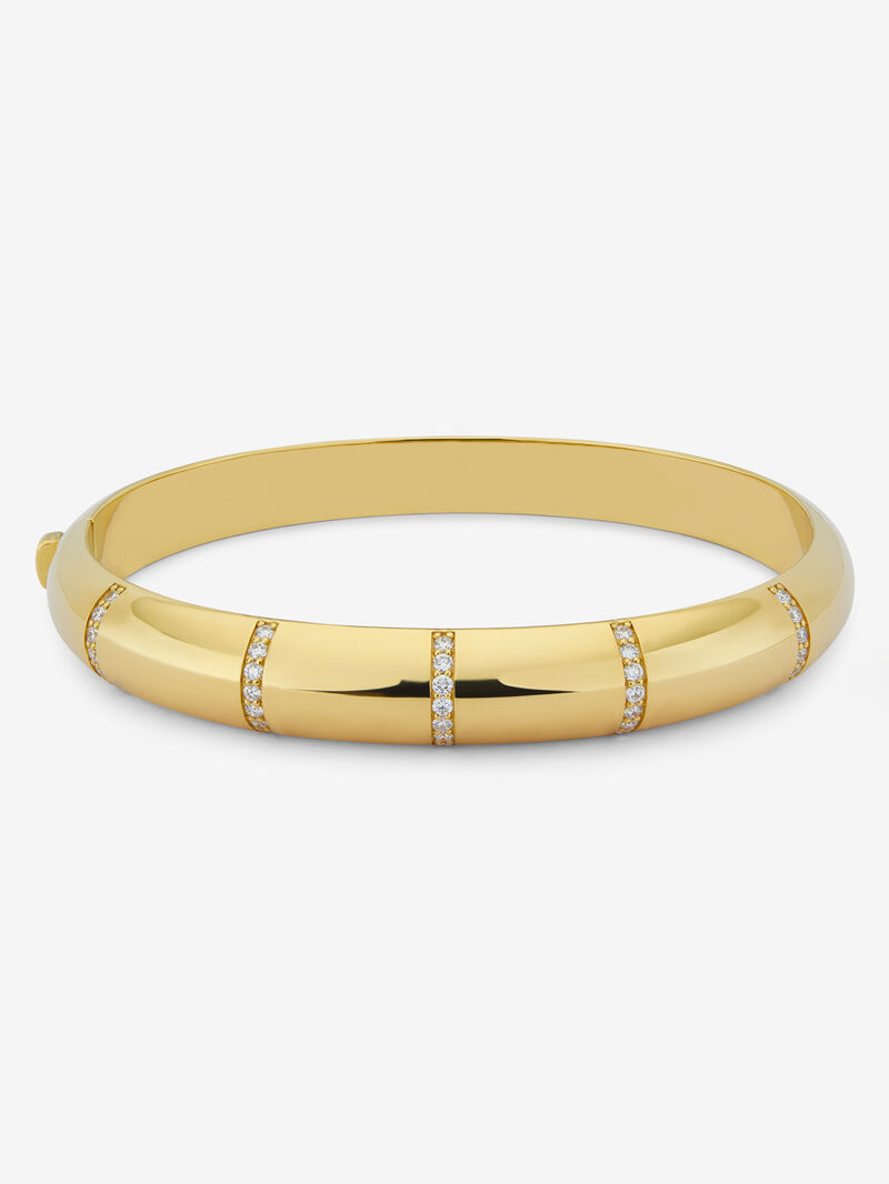Rigid 18K Yellow Gold Bracelet with Pavé Brilliant-Cut Diamonds image number 0