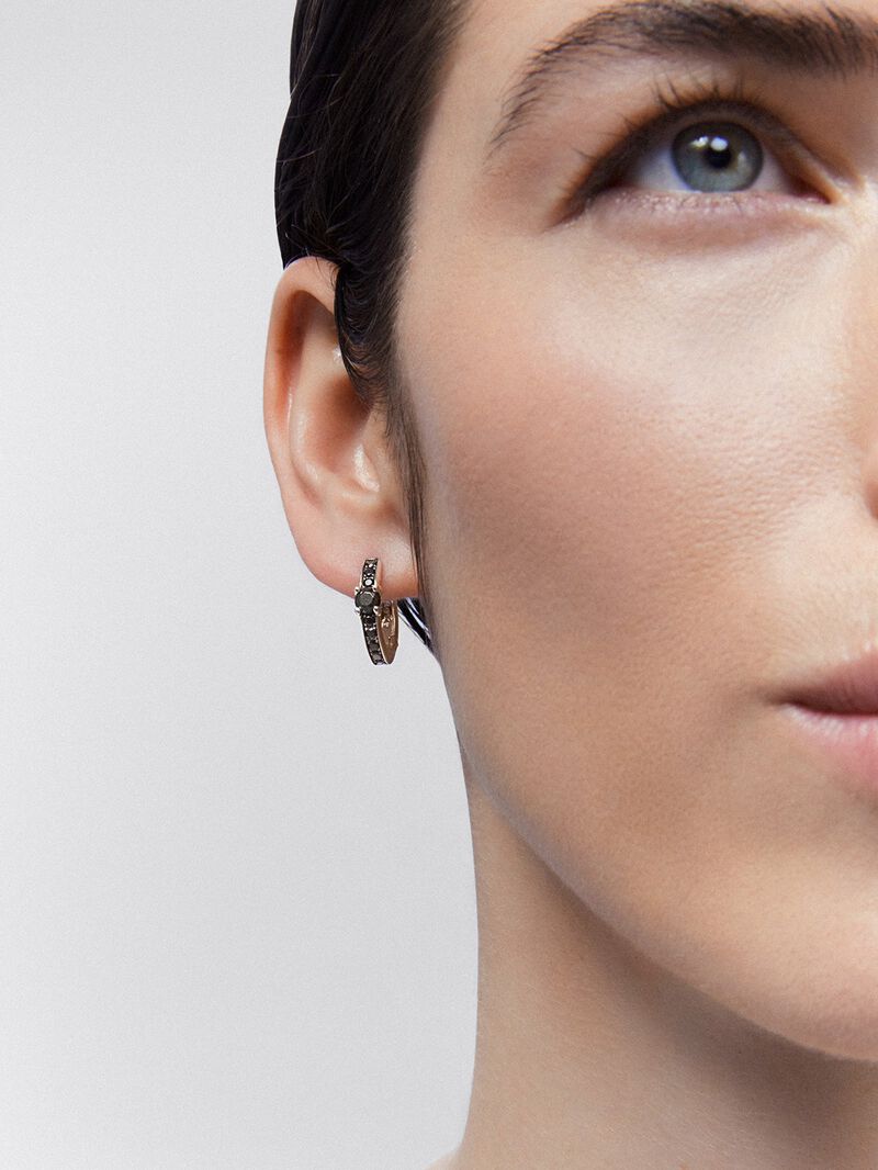 925 Silver Hoop Earrings with Spinel Stones image number 3