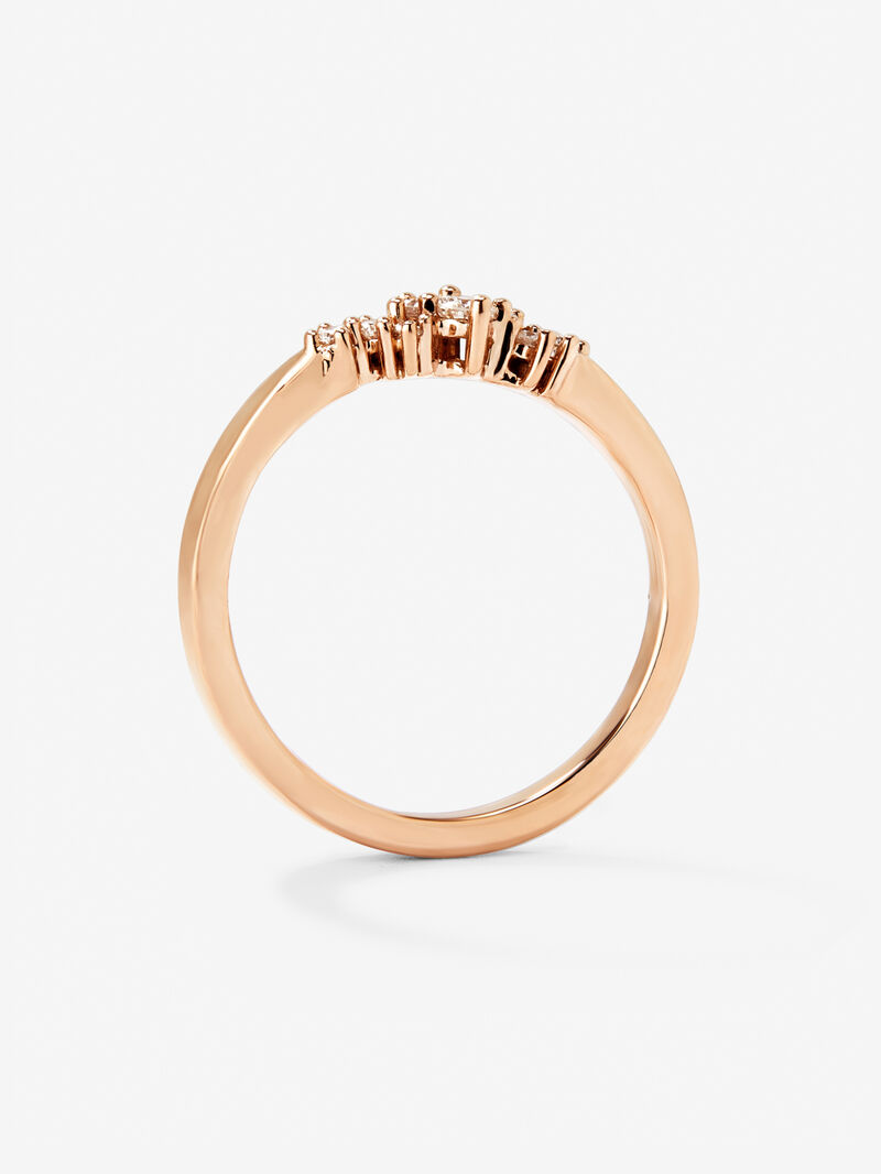 18K rose gold ring with 8 brilliant-cut diamonds with a total of 0.1 cts image number 4