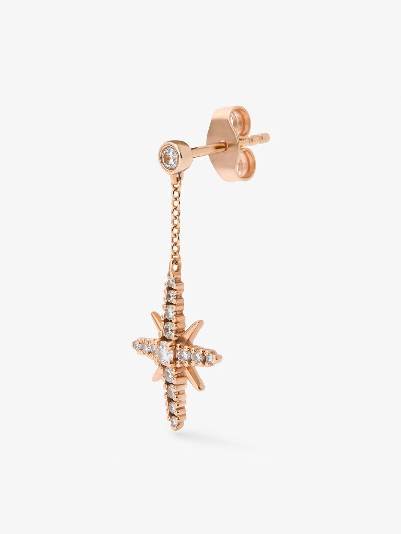18kt rose gold earrings with diamonds image number 2