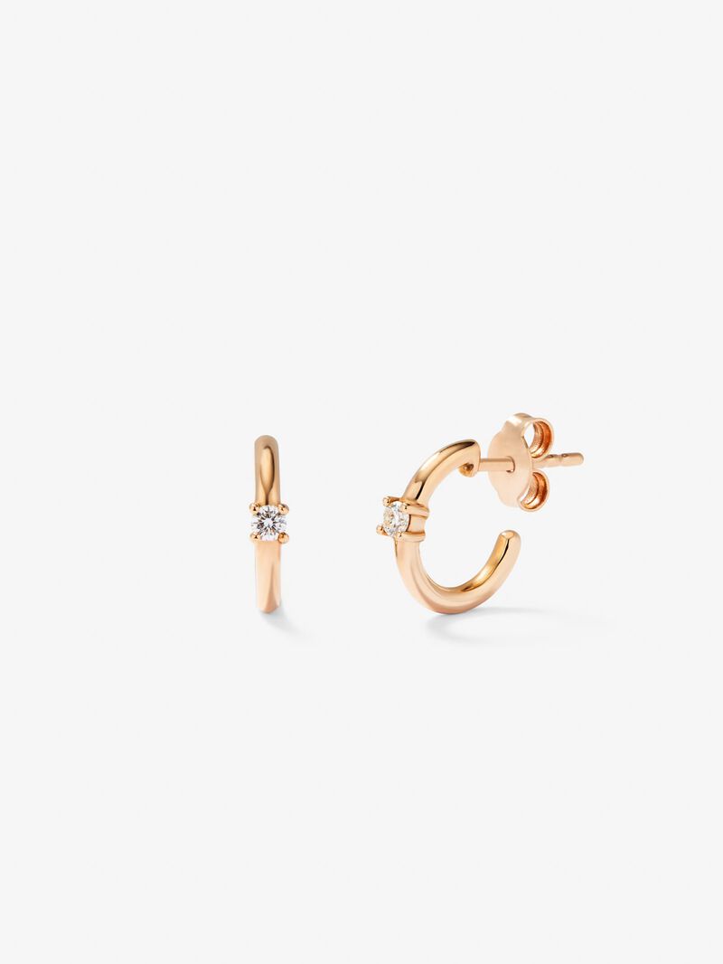 18kt rose gold earrings with diamonds image number 0