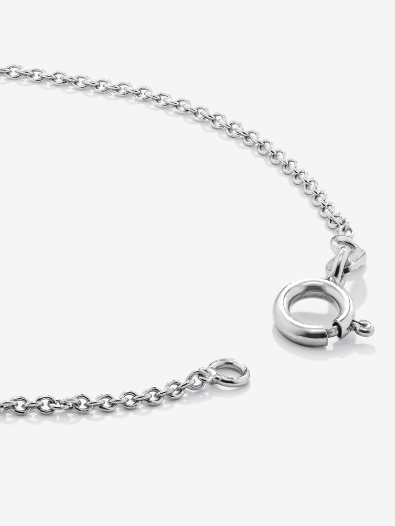 18K white gold chain bracelet with initial and diamonds image number 4