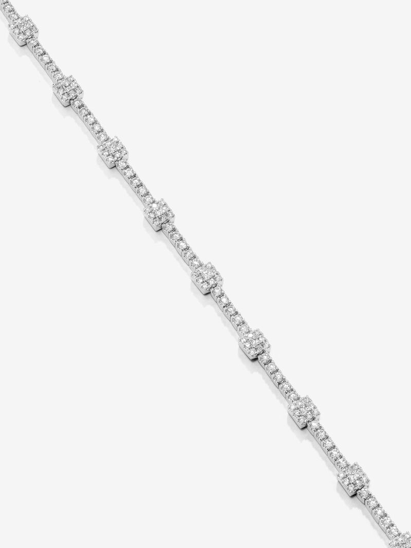 18kt white gold rivière bracelet with geometric motifs image number 2