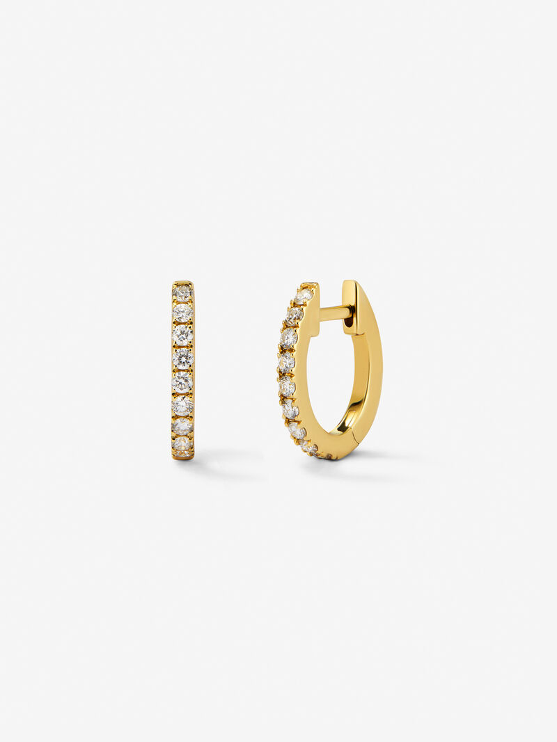 18K yellow gold ring earrings with white diamonds of 0.25 cts image number 0