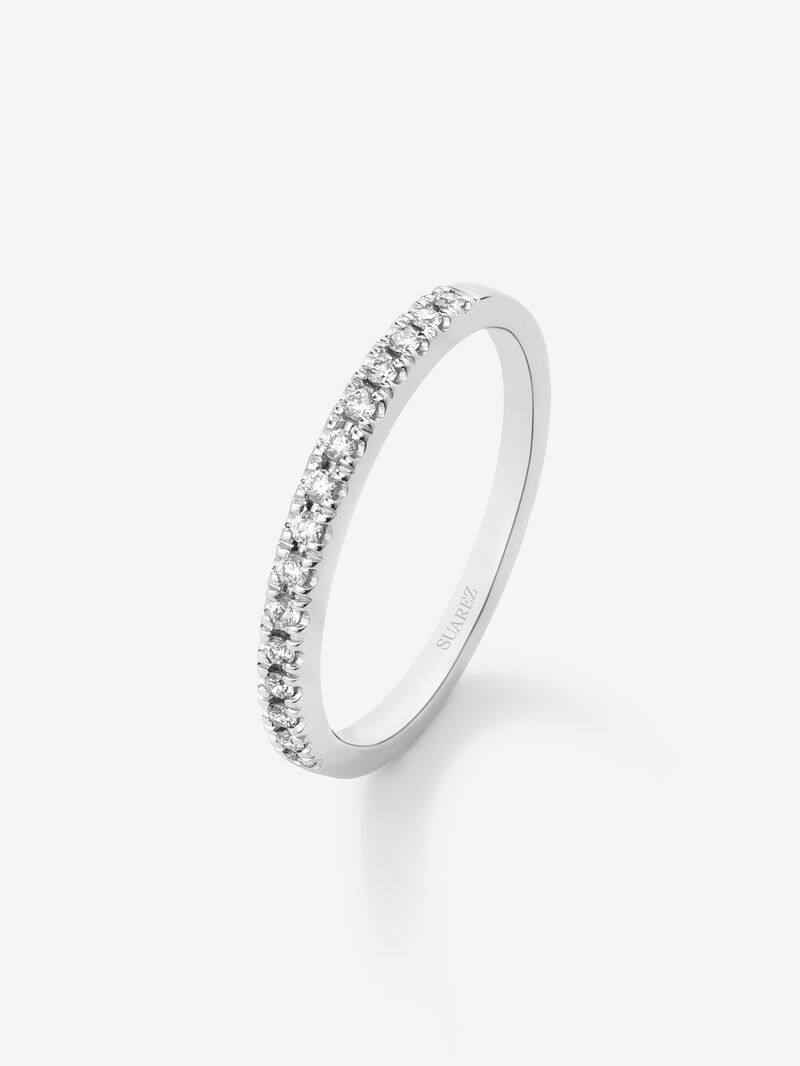 Half ring in 18K white gold with 15 brilliant-cut diamonds with a total of 0.15 cts image number 0