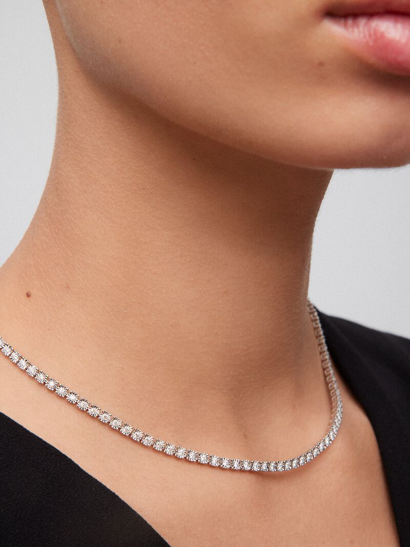 Gargantilla Riviere Collar of 18k White Gold with Diamonds image number 1