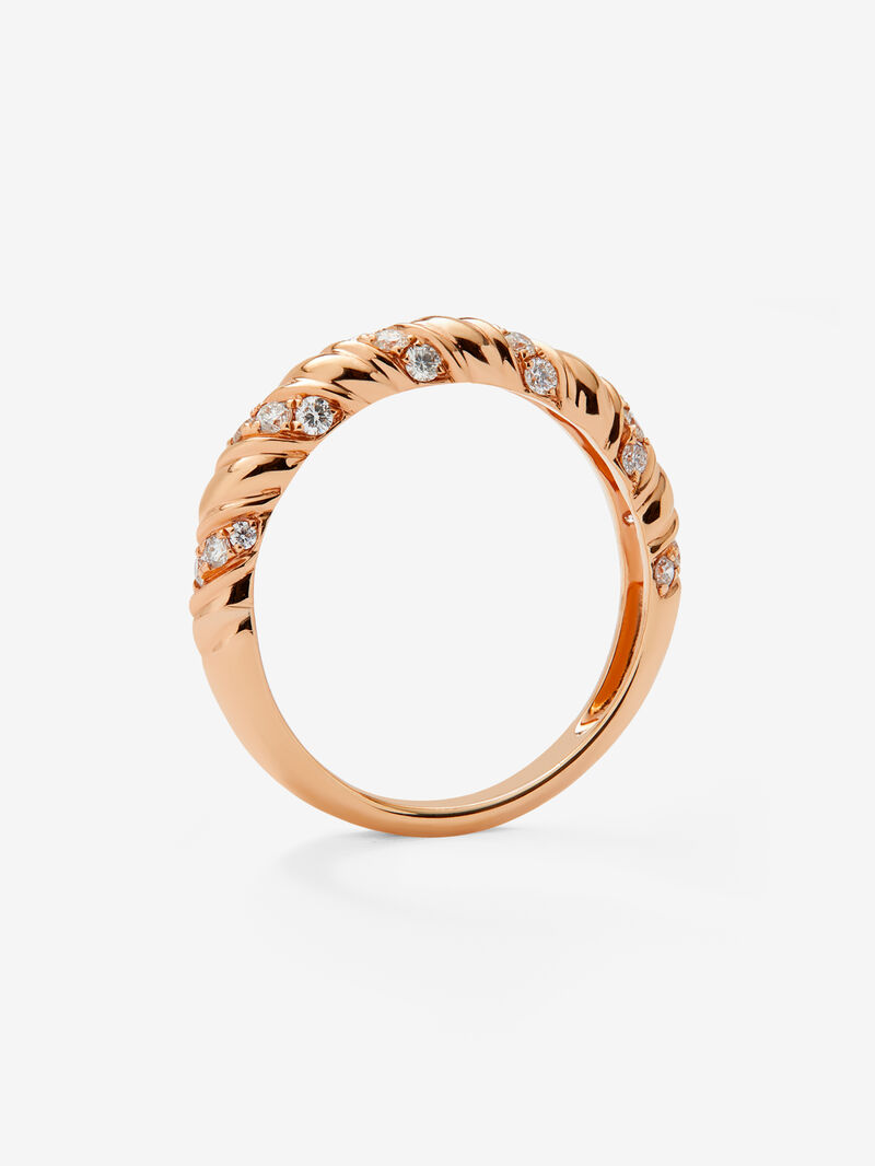 18K rose gold ring with 24 brilliant-cut diamonds with a total of 0.31 cts image number 3