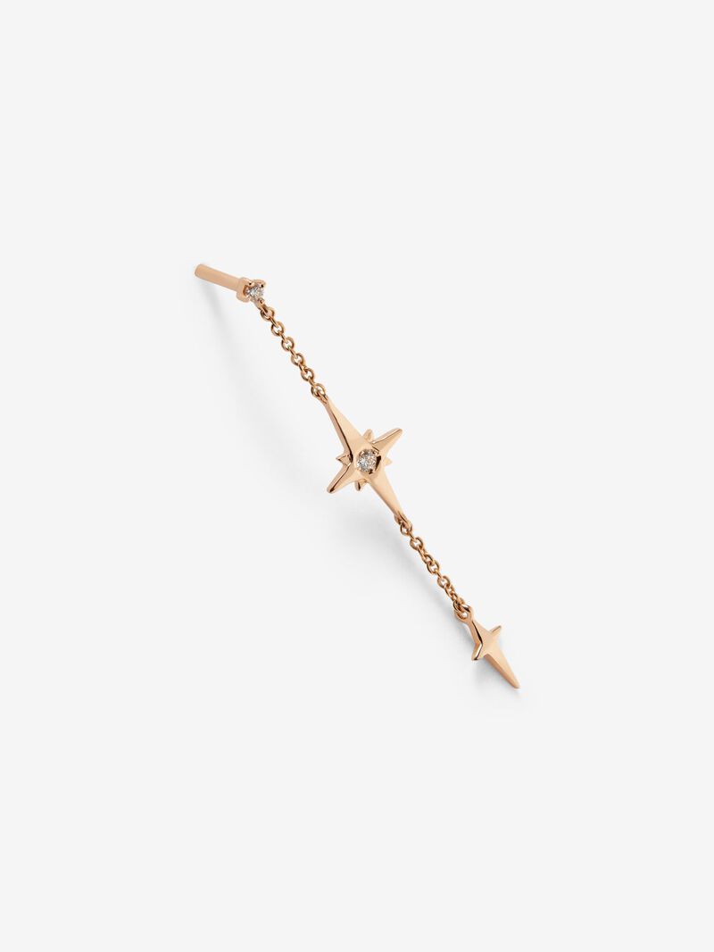 Individual 18K rose gold earring with 2 brilliant-cut diamonds with a total of 0.03 cts image number 4