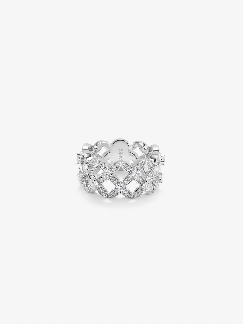 18K white gold ring with 97 brilliant-cut diamonds with a total of 1.14 cts image number 2