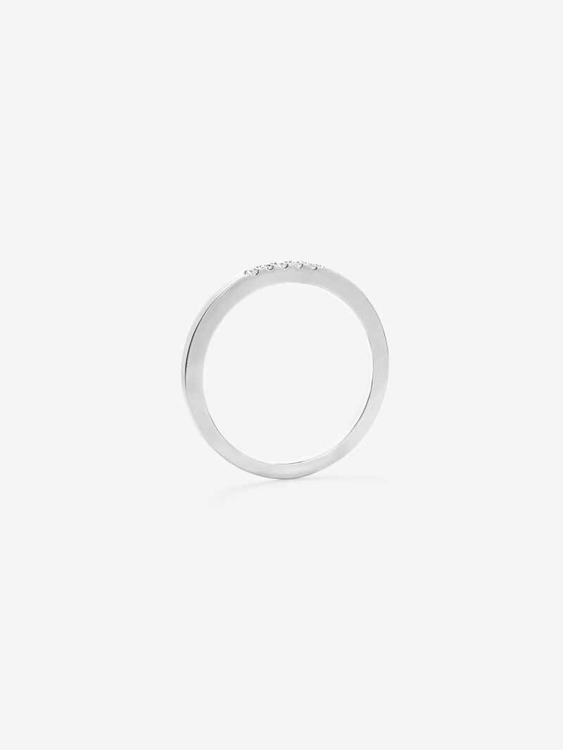 18K white gold ring with 5 brilliant-cut diamonds with a total of 0.05 cts image number 4