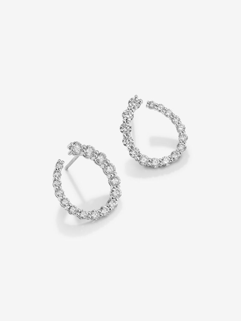 18K White Gold Open Aro slopes with white 3.01 cts bright size size image number 2
