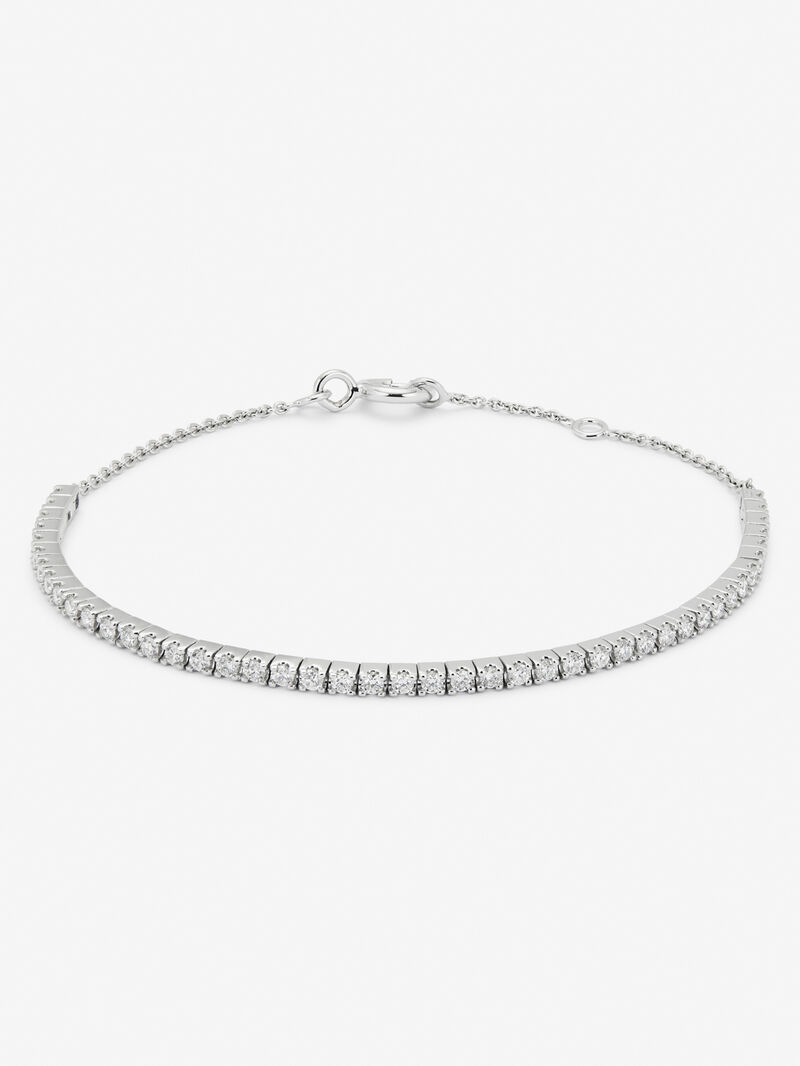18K White Gold Diamond Chain Bracelet image number 0