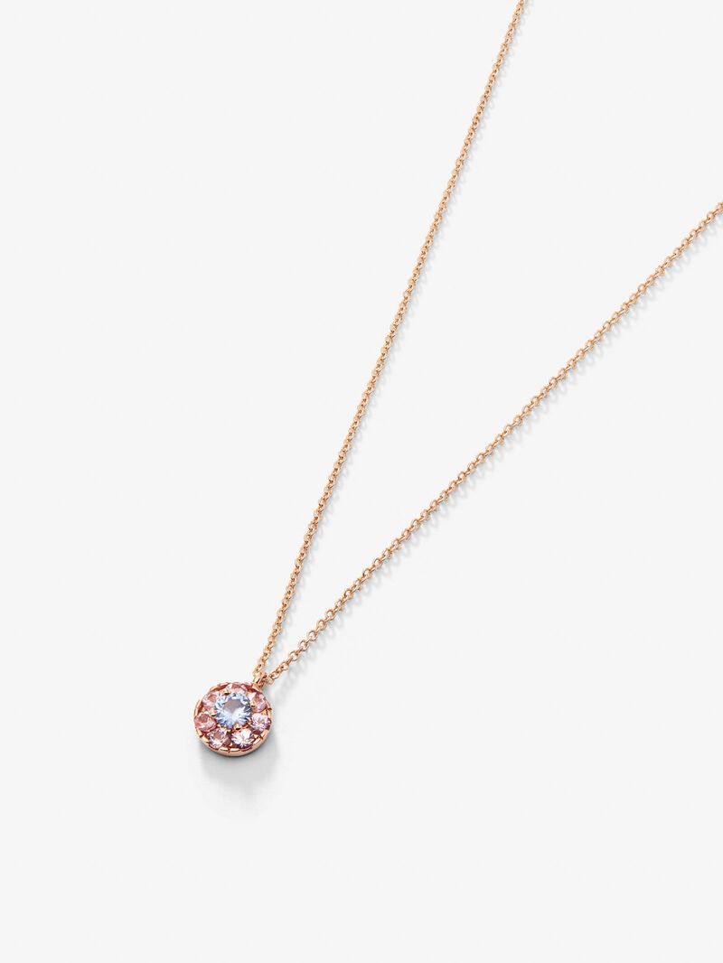 18K rose gold pendant with 8 brilliant-cut multicolor sapphires with a total of 0.41 cts image number 2
