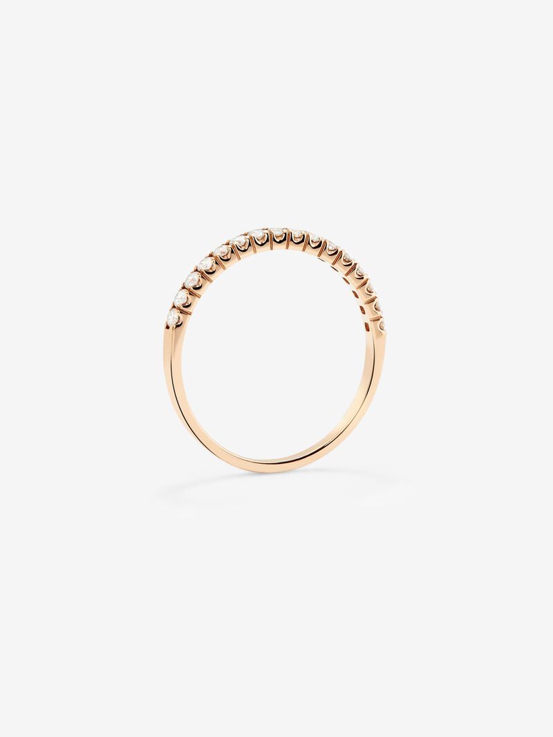 Half ring in 18K rose gold with 15 brilliant-cut diamonds with a total of 0.3 cts image number 4